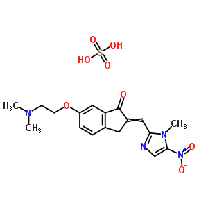 6-(2-Dimethylaminoethoxy)-2-[(1-methyl-5-nitro-imidazol-2-yl)methylidene]-3h-inden-1-one Structure,55078-51-8Structure