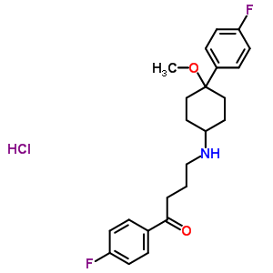 4-Fluoro-4-((4-(4-fluorophenyl)-4-methoxycyclohexyl)amino)butyrophenone hydrochloride Structure,55199-71-8Structure