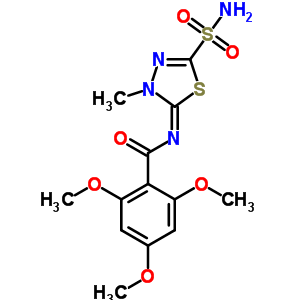 N-(4,5-dihydro-4-methyl-2-sulfamoyl-1,3,4-thiadiazol-5-ylidene)-2,4,6-trimethoxybenzamide Structure,55217-92-0Structure