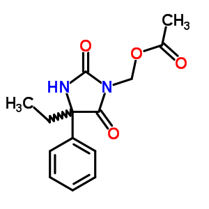 3-[(Acetyloxy)methyl ]-5-ethyl-5-phenylhydantoin Structure,55251-14-4Structure