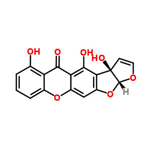 (3Ar,12ar)-3a,12a-二氫-3a,4,6-三羥基-5H-呋喃并[3,2:4,5]呋喃并[3,2-b]氧雜蒽-5-酮結(jié)構(gòu)式_55256-56-9結(jié)構(gòu)式