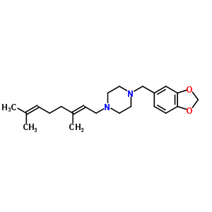 1-[(2E)-3,7-dimethyl-2,6-octadienyl ]-4-[(1,3-benzodioxol-5-yl)methyl ]piperazine Structure,55436-44-7Structure