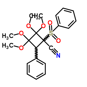 Cyclobutanecarbonitrile,2,2,3,3-tetramethoxy-4-phenyl-1-(phenylsulfonyl)- Structure,56069-44-4Structure