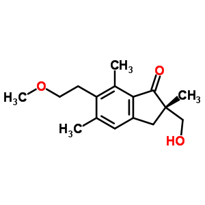 1H-inden-1-one,2,3-dihydro-2-(hydroxymethyl)-6-(2-methoxyethyl)-2,5,7-trimethyl-,(s)- Structure,56670-45-2Structure