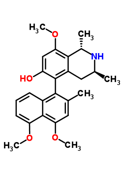 (1S)-1,2,3,4-四氫-8-甲氧基-1α,3β-二甲基-5-[(ar)-4,5-二甲氧基-2-甲基-1-萘]異喹啉-6-醇結(jié)構(gòu)式_56688-90-5結(jié)構(gòu)式