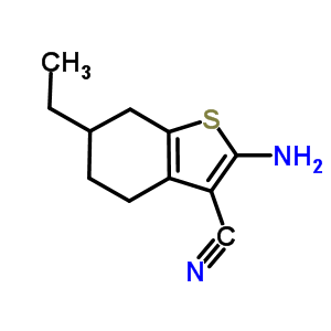 2-Amino-6-ethyl-4,5,6,7-Tetrahydro-1-benzothiophene-3-carbonitrile Structure,5686-52-2Structure