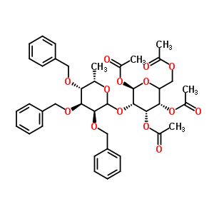 1,3,4,6-四-O-乙酰基-2-(2’,3’,4’-三-O-苯甲?；?alpha-L-吡喃巖藻糖基)-alpha-D-吡喃半乳糖結(jié)構(gòu)式_56889-55-5結(jié)構(gòu)式