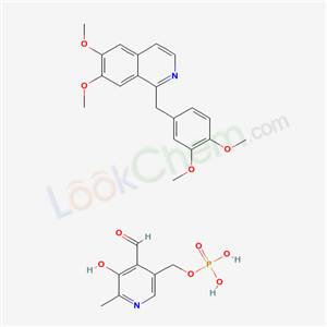 3-Hydroxy-2-methyl-5-((phosphonooxy)methyl)pyridine-4-carbaldehyde, compound with 1-((3,4-dimethoxyphenyl)methyl)-6,7-dimethoxyisoquinoline Structure,56896-69-6Structure