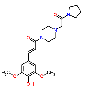 1-[3-(4-羥基-3,5-二甲氧基苯基)-1-氧代-2-丙烯基]-4-[(1-吡咯烷)羰基甲基]哌嗪結(jié)構(gòu)式_57061-75-3結(jié)構(gòu)式