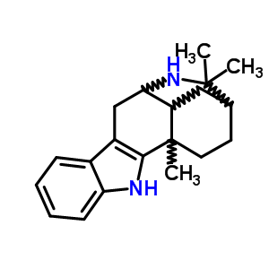 (3S)-2,3,4,4aalpha,5,6,11,11aalpha-octahydro-2,2,5-trimethyl-3,5beta-ethano-1h-pyrido[3,2-b]carbazole Structure,57103-59-0Structure