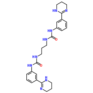 3-[3-(1,4,5,6-四氫嘧啶-2-基)苯基]-1-[3-[[3-(1,4,5,6-四氫嘧啶-2-基)苯基]氨基甲酰氨基]丙基]脲結(jié)構(gòu)式_5726-76-1結(jié)構(gòu)式