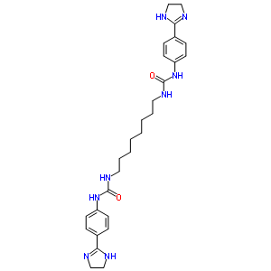 3-[4-(4,5-二氫-1H-咪唑-2-基)苯基]-1-[8-[[4-(4,5-二氫-1H-咪唑-2-基)苯基]氨基甲酰氨基]辛基]脲結(jié)構(gòu)式_5737-44-0結(jié)構(gòu)式