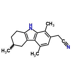 1H-carbazole-7-acetonitrile,2,3,4,9-tetrahydro-3,5,8-trimethyl- Structure,57411-99-1Structure