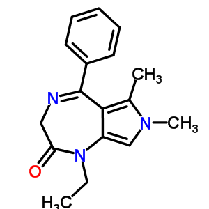 1-乙基-3,7-二氫-6,7-二甲基-5-苯基吡咯并[3,4-e]-1,4-二氮雜革-2(1h)-酮結(jié)構(gòu)式_57436-06-3結(jié)構(gòu)式