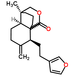 (4R)-8beta-[2-(3-呋喃基)乙基]-4aalpha,5,6,7,8,8alpha-六氫-4-甲基-7-亞甲基-3H-4alpha,8aalpha-丙橋-1H-2-苯并吡喃-1-酮結(jié)構(gòu)式_57459-42-4結(jié)構(gòu)式