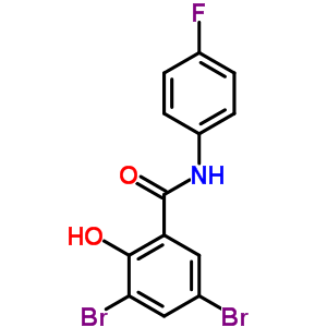 Benzamide, 3,5-dibromo-n-(4-fluorophenyl)-2-hydroxy- Structure,575-57-5Structure