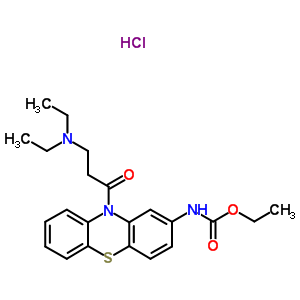 Ethyl n-[10-(3-diethylaminopropanoyl)phenothiazin-2-yl ]carbamate hydrochloride Structure,57530-40-2Structure