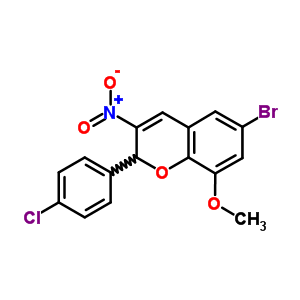 6-Bromo-2-(4-chlorophenyl)-8-methoxy-3-nitro-2h-1-benzopyran Structure,57544-22-6Structure