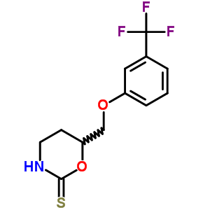 3,4,5,6-Tetrahydro-6-(3-trifluoromethylphenoxymethyl)-2h-1,3-oxazine-2-thione Structure,57841-36-8Structure