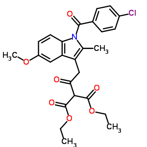 [[1-(P-chlorobenzoyl)-5-methoxy-2-methyl-1h-indol-3-yl ]acetyl ]malonic acid diethyl ester Structure,57846-34-1Structure