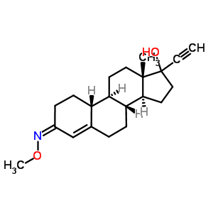 (17R)-17-hydroxy-19-norpregn-4-en-20-yn-3-one o-methyl oxime Structure,58001-83-5Structure