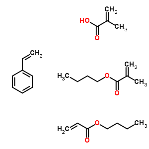 2-Methyl-2-propenoic acid polymer with butyl 2-methyl-2-propenoate, butyl 2-propenoate and ethenylbenzene Structure,58048-89-8Structure