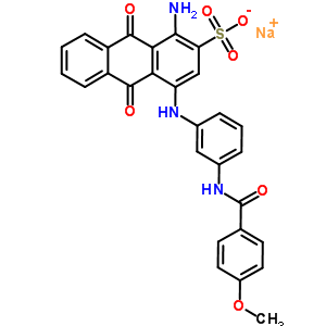 1-氨基-9,10-二氫-4-[[3-[(4-甲氧基苯甲?；?氨基]苯基]氨基]-9,10-二氧代-2-蒽磺酸鈉結(jié)構(gòu)式_58215-45-5結(jié)構(gòu)式