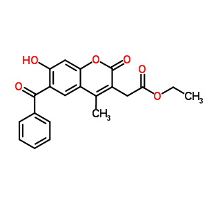 Ethyl 2-(6-benzoyl-7-hydroxy-4-methyl-2-oxo-chromen-3-yl)acetate Structure,5852-02-8Structure