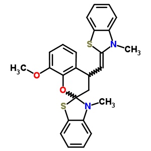 3,4-Dihydro-8-methoxy-3’-methyl-4-[(3-methylbenzothiazol-2(3h)-ylidene)methyl ]spiro[2h-1-benzopyran-2,2’(3’h)-benzothiazole] Structure,58566-08-8Structure