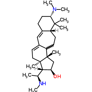 (20S)-3beta-(二甲基氨基)-4,4,14-三甲基-20-(甲基氨基)-beta(9a)-高-19-去甲-5alpha-孕甾-9(11),9alpha-二烯-16alpha-醇結(jié)構(gòu)式_58672-77-8結(jié)構(gòu)式