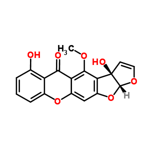 (3Ar)-3a,12aα-二氫-3a,6-二羥基-4-甲氧基-5H-呋喃并[3,2:4,5]呋喃并[3,2-b]氧雜蒽-5-酮結構式_58775-51-2結構式