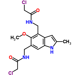 Acetamide, n, n-[(5-methoxy-2-methyl-1h-indole-4, 6-diyl)bis(methylene)]bis(2-chloro- Structure,58867-63-3Structure