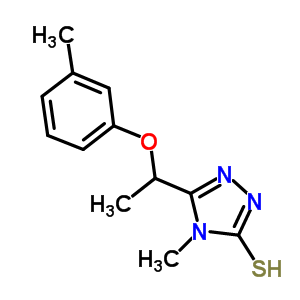 4-Methyl-5-[1-(3-methylphenoxy)ethyl]-4H-1,2,4-triazole-3-thiol Structure,588673-54-5Structure