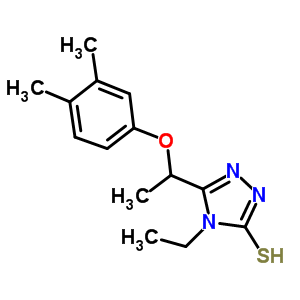 5-[1-(3,4-Dimethylphenoxy)ethyl]-4-ethyl-4H-1,2,4-triazole-3-thiol Structure,588673-85-2Structure