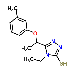 4-Ethyl-5-[1-(3-methylphenoxy)ethyl]-4H-1,2,4-triazole-3-thiol Structure,588673-95-4Structure