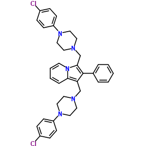 1,3-Bis[[4-(4-chlorophenyl)-1-piperazinyl ]methyl ]-2-phenylindolizine Structure,58892-64-1Structure