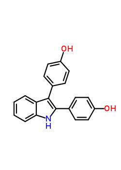 4,4’-[1H-indole-2,3-diyl ]bis(phenol) Structure,5890-93-7Structure