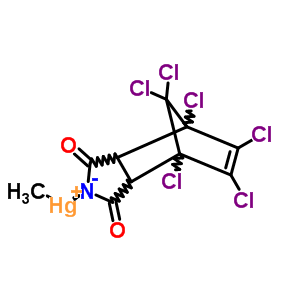 (4,5,6,7,8,8-Hexachloro-1,3,3a,4,7,7a-hexahydro-1,3-dioxo-4,7-methano-2h-isoindol-2-yl)(methyl)mercury(ii) Structure,5902-79-4Structure