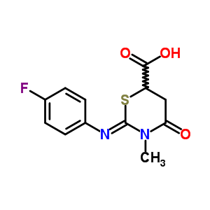 2-(4-Fluorophenylimino)-3-methyl-4-oxo-[1,3]thiazinane-6-carboxylic acid Structure,5931-69-1Structure