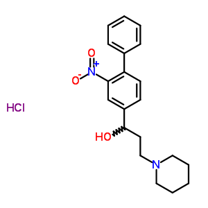 Alpha-(2-nitro-4-biphenylyl)-1-piperidinepropanol hydrochloride Structure,59401-30-8Structure