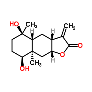 (3aR,4aα,9aα)-3a,4,4a,5,6,7,8,8a,9,9a-十氫-5α,8α-二羥基-5,8aβ-二甲基-3-亞甲基萘并[2,3-b]呋喃-2(3H)-酮結(jié)構(gòu)式_5945-43-7結(jié)構(gòu)式