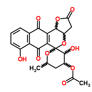 (5R,3aR,11bR)-4α-乙?；趸?3,3a,4,5,6,11b-六氫-3α,7-二羥基-6β-甲基螺[5H-呋喃并[3,2-b]萘并[2,3-d]吡喃-5,2-[2H]吡喃]-2,6,11(3H)-三酮結(jié)構(gòu)式_59554-11-9結(jié)構(gòu)式