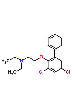 Ethanamine,2-((3,5-dichloro(1,1’-biphenyl)-2-yl)oxy)-n,n-diethyl-,hydrobromide Structure,5957-22-2Structure