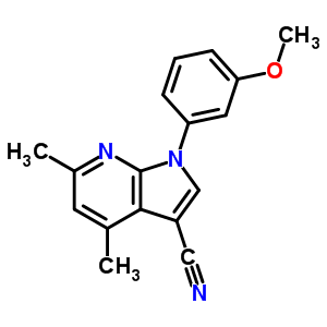 1H-pyrrolo[2,3-b]pyridine-3-carbonitrile,1-(3-methoxyphenyl)-4,6-dimethyl- Structure,59661-46-0Structure