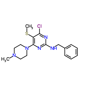 2-Benzylamino-4-(4-methylpiperazino)-5-(methylthio)-6-chloropyrimidine Structure,59717-63-4Structure