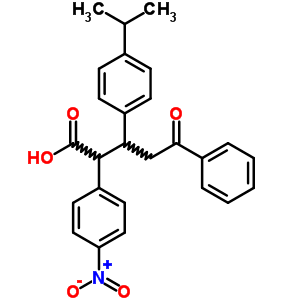 2-(4-Nitrophenyl)-5-oxo-5-phenyl-3-(4-propan-2-ylphenyl)pentanoic acid Structure,59771-90-3Structure