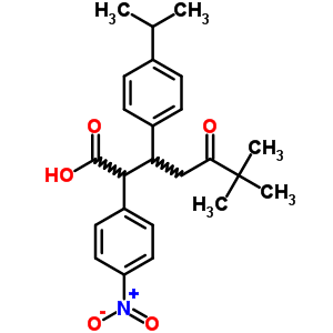 6,6-Dimethyl-2-(4-nitrophenyl)-5-oxo-3-(4-propan-2-ylphenyl)heptanoic acid Structure,59772-06-4Structure