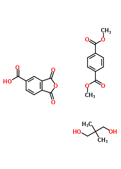 1,4-苯二甲酸二甲酯與 1,3-二氫-1,3-二氧代-5-異苯并呋喃羧酸和 2,2-二甲基-1,3-丙烷二醇聚合物結(jié)構(gòu)式_59779-08-7結(jié)構(gòu)式