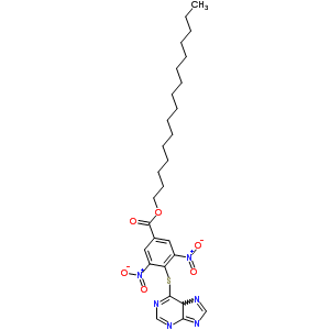 Benzoicacid, 3,5-dinitro-4-(9h-purin-6-ylthio)-, hexadecylester Structure,59921-67-4Structure