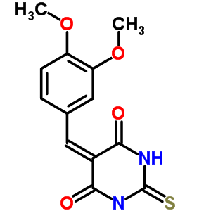 2,3-Dihydro-5-(3,4-dimethoxybenzylidene)-2-thioxo-4,6(1h,5h)-pyrimidinedione Structure,60045-60-5Structure